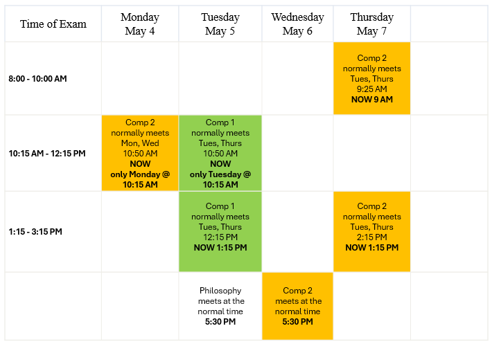 Final Exam Schedule