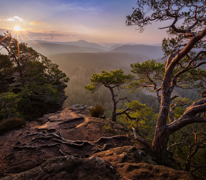 Cliff overlooking a valley